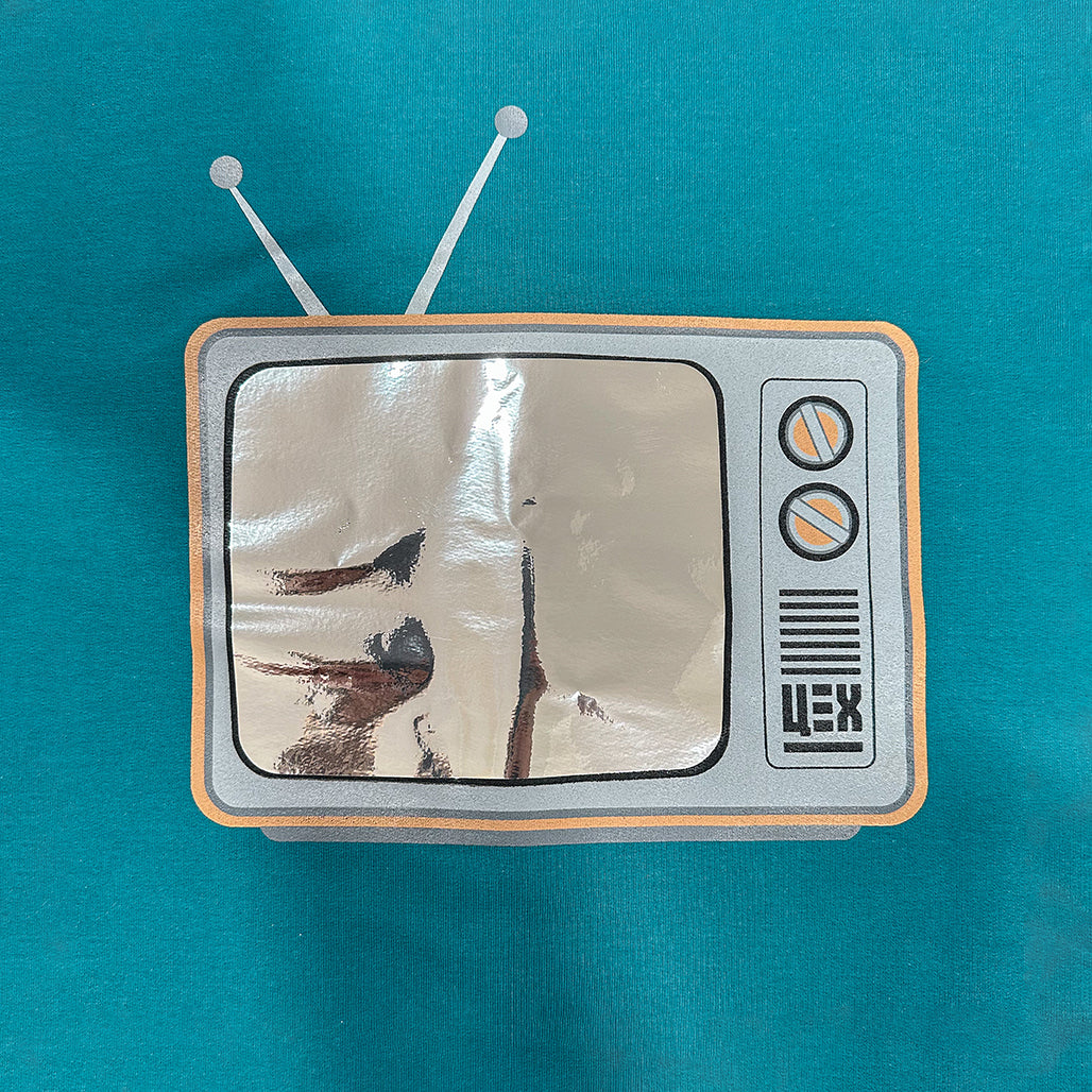 Koszulka oversize Telewizor – retro design, unisex bawełna